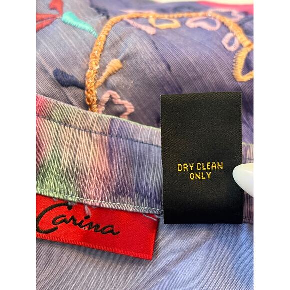 Carina Floral Embroidered Button Down Jacket Womens XL Fairy Cottagecore Rainbow - Picture 16 of 16